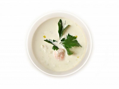 Сливочный суп с лососем